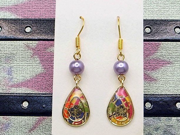 レジン・フックピアス雫「春霖」