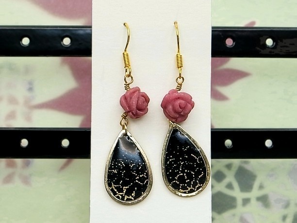 レジン・フックピアス「玉葉」