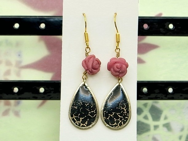 レジン・フックピアス「玉葉」