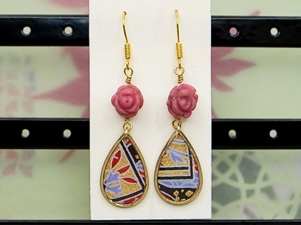 レジン・フックピアス「玉葉」