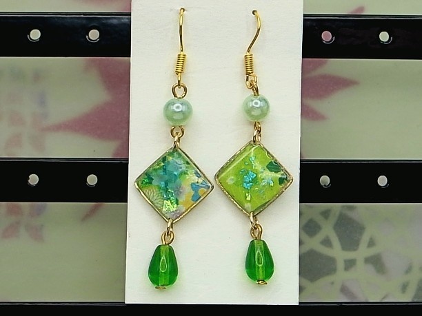 レジン・フックピアス「玉葉」