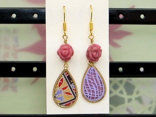 レジン・フックピアス「玉葉」