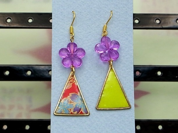 レジン・フックピアス「水都・壱」