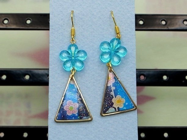 レジン・フックピアス「水都・弐」