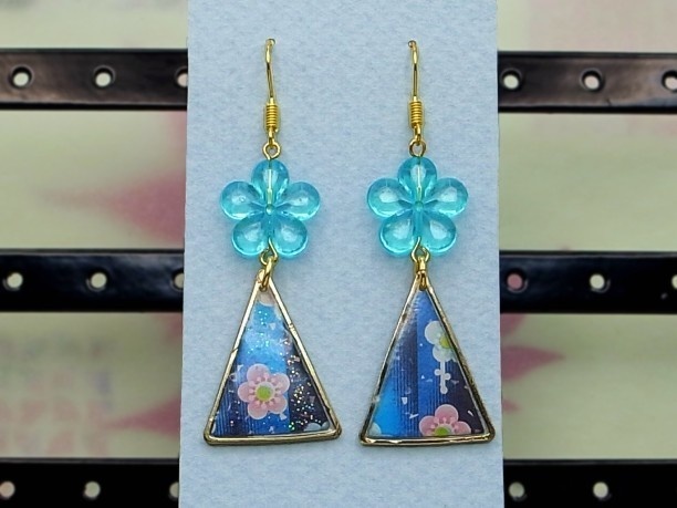 レジン・フックピアス「水都・弐」