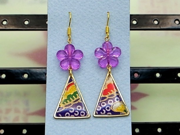 レジン・フックピアス「水都・弐」