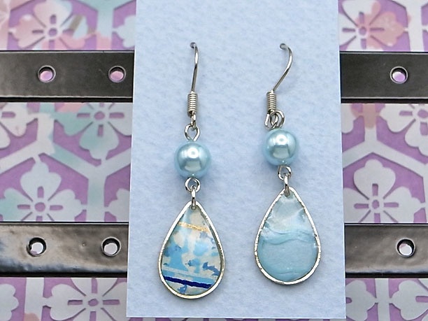 レジン・フックピアス雫「六壬」