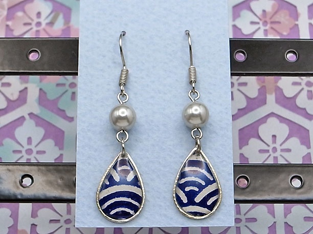 レジン・フックピアス雫「六壬」