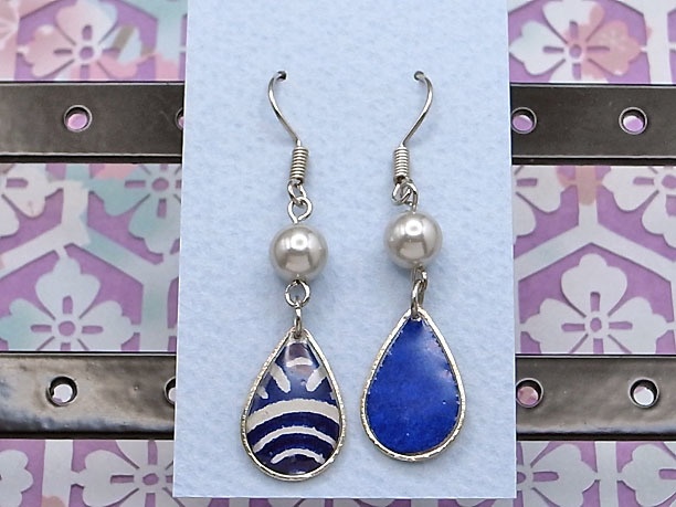 レジン・フックピアス雫「六壬」