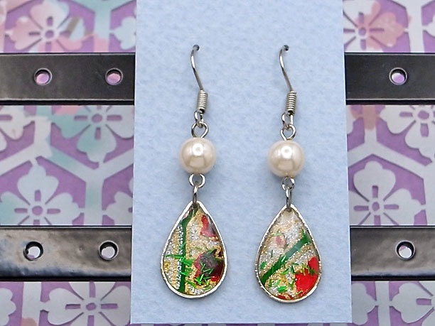 レジン・フックピアス雫「六壬」