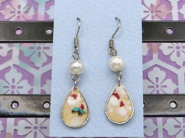 レジン・フックピアス雫「六壬」