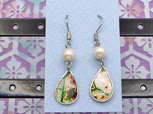 レジン・フックピアス雫「六壬」