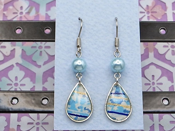 レジン・フックピアス雫「六壬」