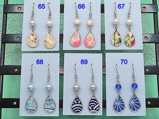 レジン・フックピアス雫「六壬」