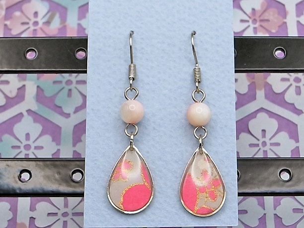 レジン・フックピアス雫「六壬」