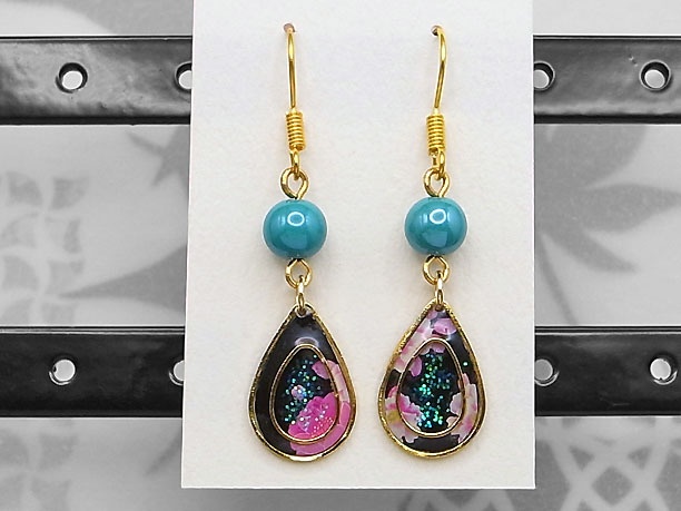 レジン・フックピアス雫「夜天」