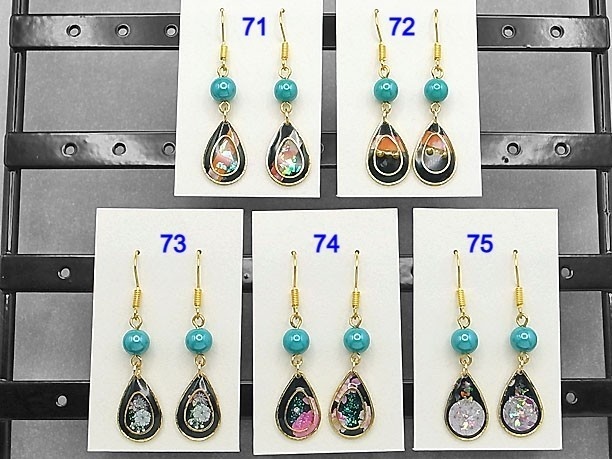 レジン・フックピアス雫「夜天」