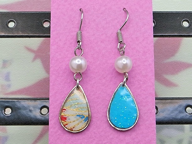 レジン・フックピアス雫「氷解」