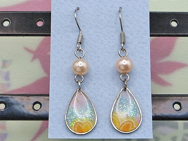 レジン・フックピアス雫「氷解」