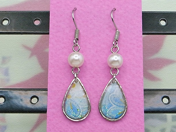 レジン・フックピアス雫「氷解」