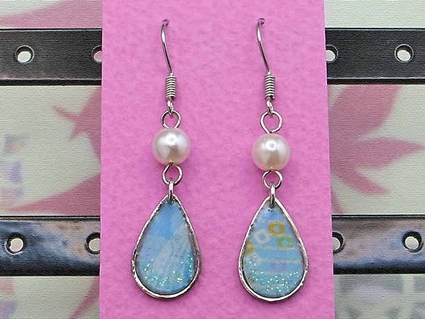 レジン・フックピアス雫「氷解」