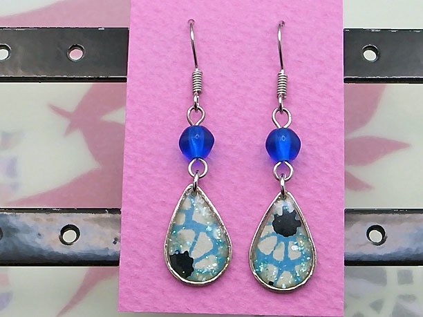 レジン・フックピアス雫「雨水」