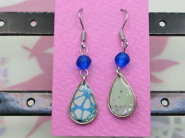 レジン・フックピアス雫「雨水」