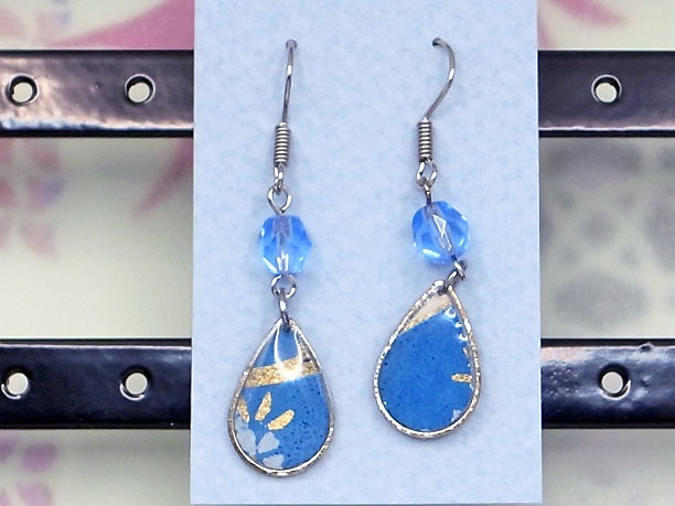 レジン・フックピアス雫「銀湾」