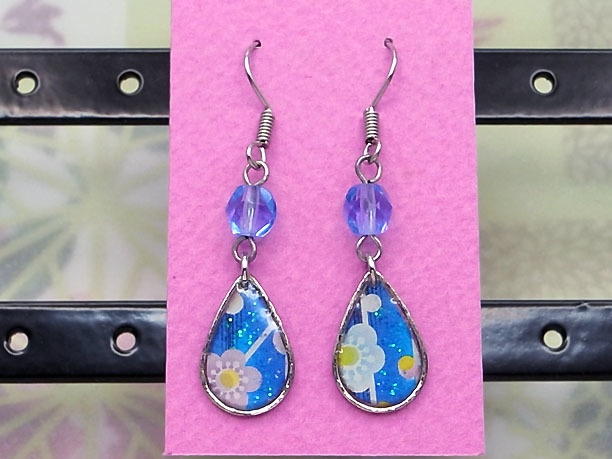 レジン・フックピアス雫「銀湾」