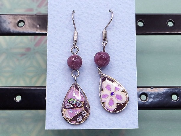 レジン・フックピアス雫「銀湾」