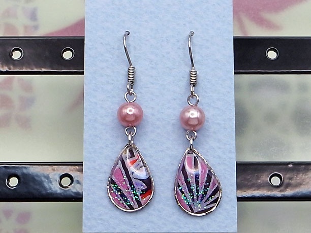 レジン・フックピアス雫「銀湾」