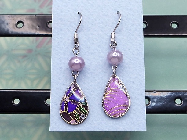 レジン・フックピアス雫「銀湾」