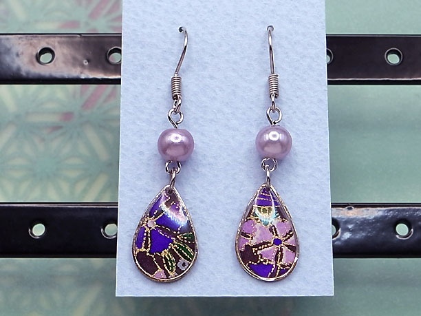 レジン・フックピアス雫「銀湾」