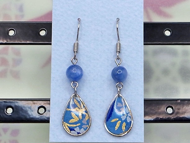 レジン・フックピアス雫「銀湾」