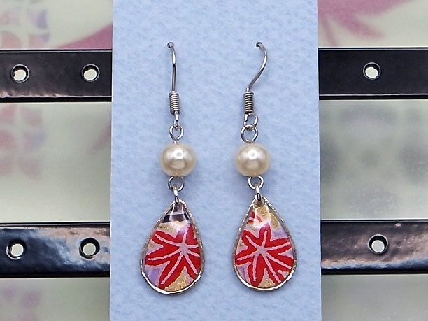 レジン・フックピアス雫「銀湾」