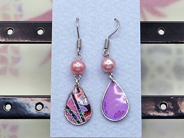 レジン・フックピアス雫「銀湾」