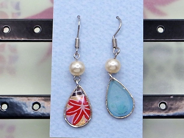 レジン・フックピアス雫「銀湾」