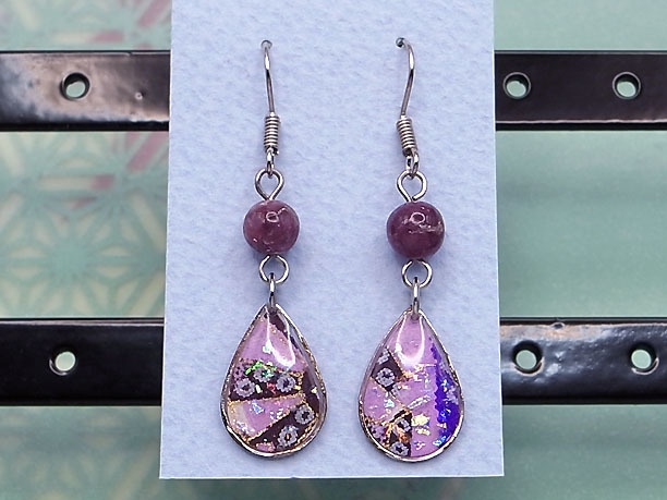 レジン・フックピアス雫「銀湾」