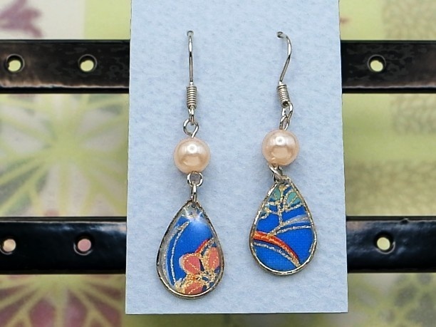 レジン・フックピアス雫「思慧」