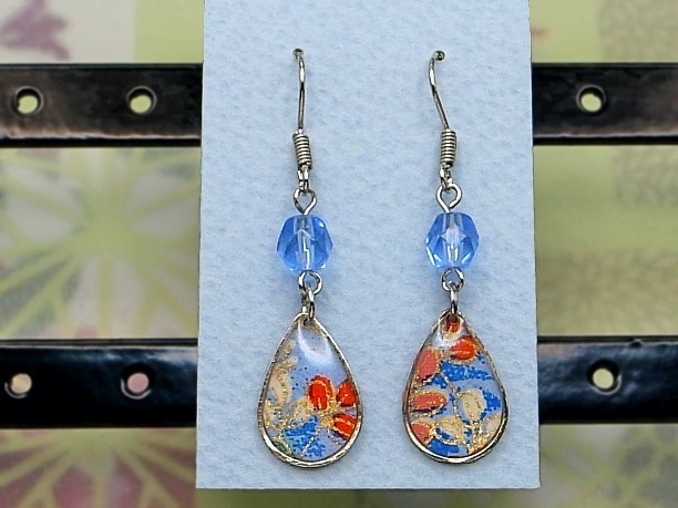 レジン・フックピアス雫「思慧」