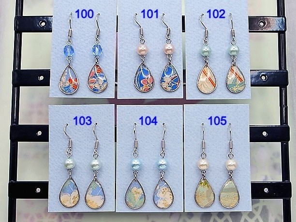 レジン・フックピアス雫「思慧」