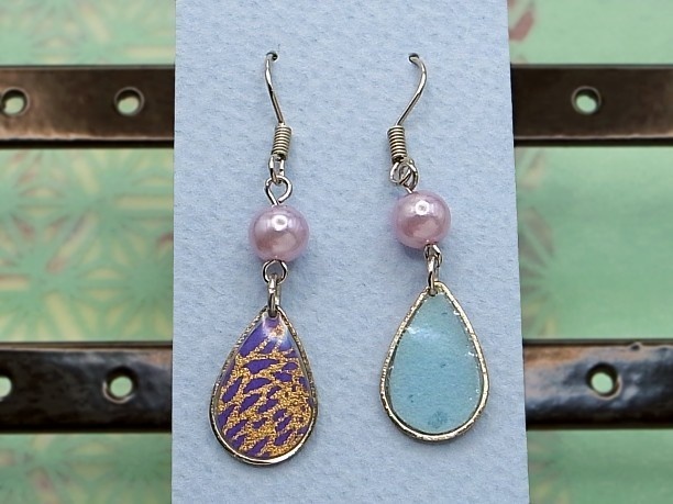 レジン・フックピアス雫「碧霄」