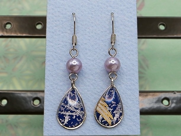 レジン・フックピアス雫「碧霄」