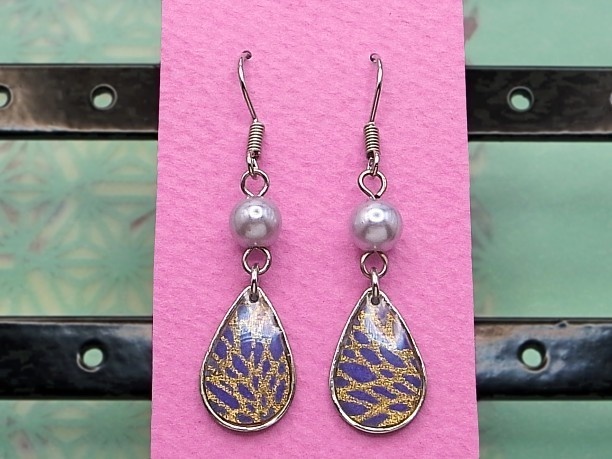 レジン・フックピアス雫「碧霄」