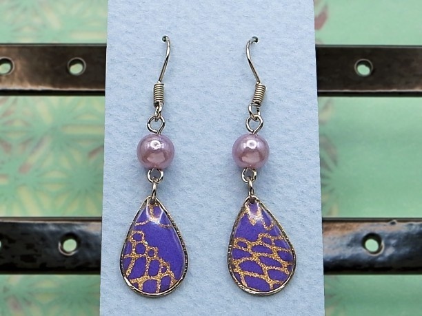 レジン・フックピアス雫「碧霄」