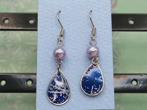 レジン・フックピアス雫「碧霄」