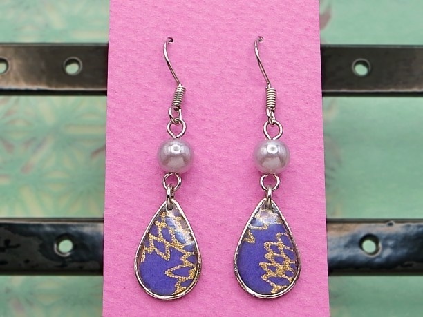 レジン・フックピアス雫「碧霄」