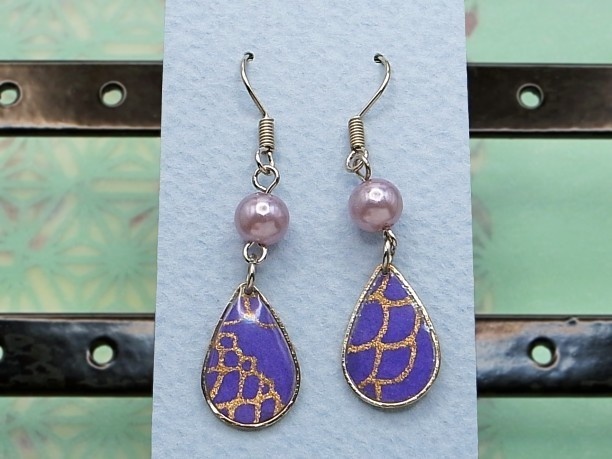 レジン・フックピアス雫「碧霄」