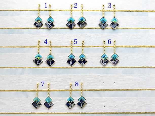 レジン・スタッドピアス「次縹」