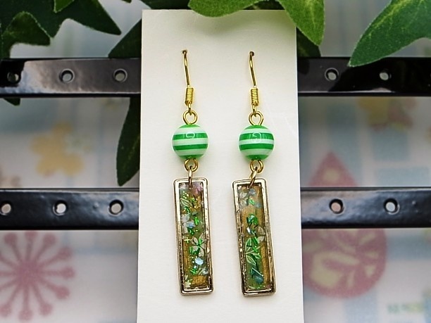 レジン・フックピアス「夕霞」